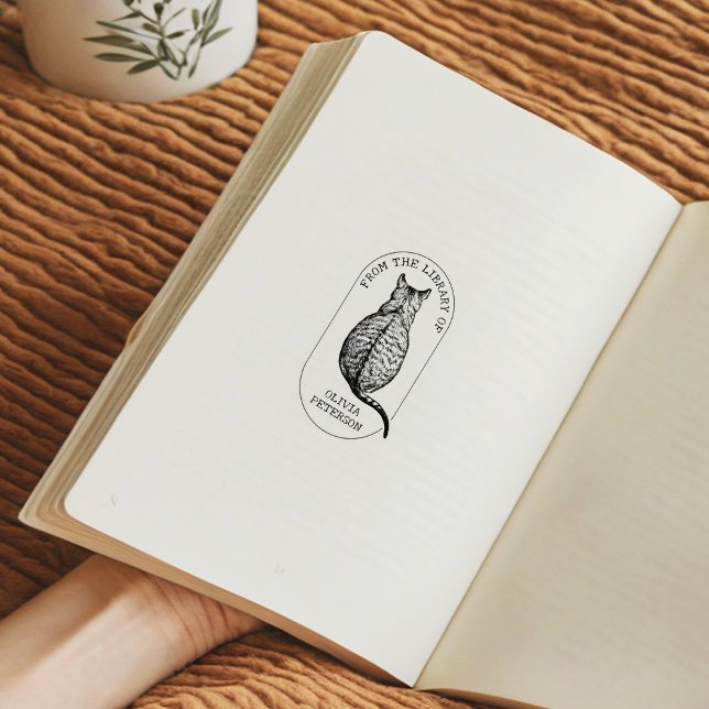 Benutzerdefinierte Vintage Katze aus der Bibliothe Gummistempel (Von Creator hochgeladen)