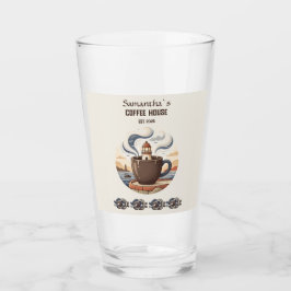 Benutzerdefinierte Vintage-Küsten-Cafe Merchandise Glas