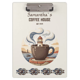 Benutzerdefinierte Vintage-Küsten-Cafe Merchandise Klemmbrett
