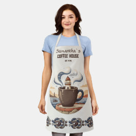Benutzerdefinierte Vintage-Küsten-Cafe-Merchandise Schürze