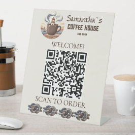 Benutzerdefinierte Vintage-Küsten-Cafe-Merchandise Sockelschild