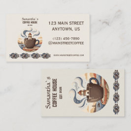 Benutzerdefinierte Vintage-Küsten-Café-Merchandise Visitenkarte