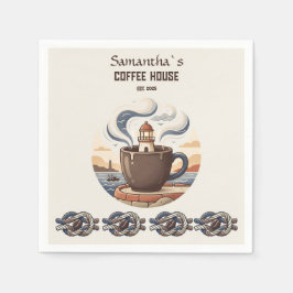Benutzerdefinierte Vintage-Küsten-Café-Werbemittel Serviette