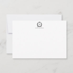 Benutzerdefinierte Vintage Monogramm-Weckerkarte Mitteilungskarte