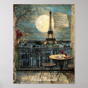Benutzerdefinierte Vintage-Paris-Eiffelturm-Romani Poster