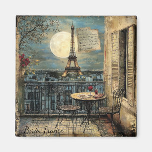 Benutzerdefinierte Vintage-Paris-Eiffelturm-Romanz Magnet