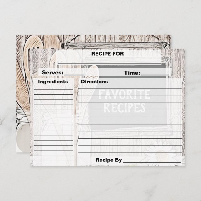 Benutzerdefinierte Vintage Personalisierte Rezept- Einladungspostkarte (Vorne/Hinten)
