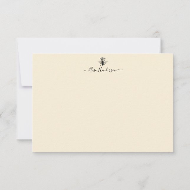 Benutzerdefinierte Vintage Queen Bee Note Card Mitteilungskarte (Vorderseite)