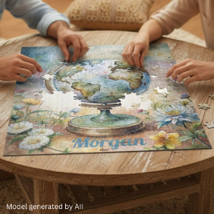 Benutzerdefinierte Vintage-Welt-Reise-Kunst Puzzle