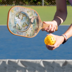 Benutzerdefinierte Vintage-Weltreise-Kunst Pickleball Schläger
