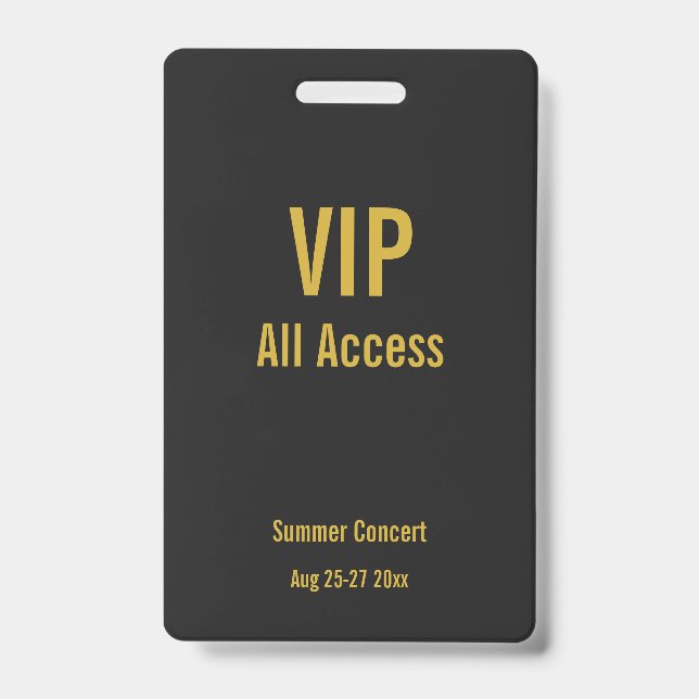 Benutzerdefinierte VIP All Access Festival Pass Ko Ausweis (Vorderseite)