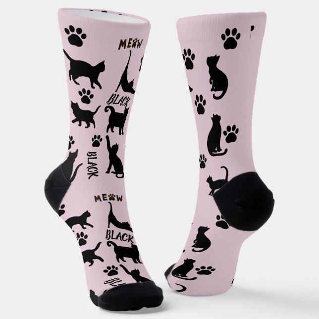 Benutzerdefinierte Void-Katzen-Socken | Süßes Gesc Socken (Gewinkelt)