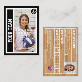 Benutzerdefinierte Volleyball-Handelskarte (schwar Telefonnummerkarte