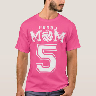 Benutzerdefinierte Volleyball-Mama Nummer 5 Person T-Shirt