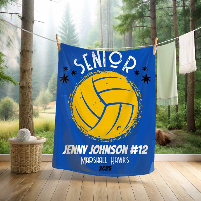 Benutzerdefinierte Volleyball Senior Night Abschlu Fleecedecke (Von Creator hochgeladen)