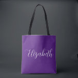 Benutzerdefinierte Vorlage für das eigene Skript R<br><div class="desc">Ersetzen Sie Ihren Skriptnamen Text hier Elegant Modern Minimalistisch Design Typografie Template Royal Lila Shopping Shoulder Tote Bag.</div>