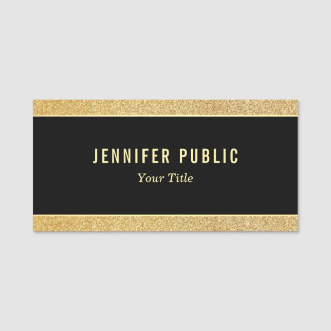 Benutzerdefinierte Vorlage für Schwarz- und Gold-G Namensschild (Vorderseite)