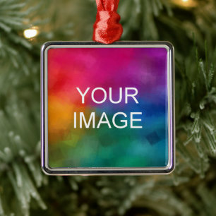 Benutzerdefinierte Vorlage Hochladen des Foto- ode Ornament Aus Metall