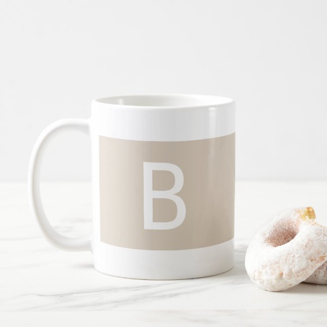 Benutzerdefinierte Vorlage Initial Modern Monogram Kaffeetasse (Mit Donut)