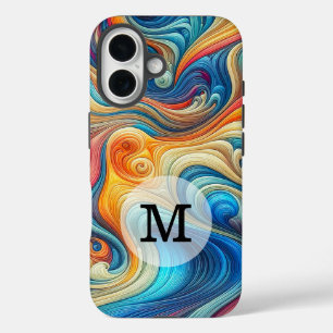 Benutzerdefinierte Vorlage Stilvolle Wavy Print iPhone 16 Hülle