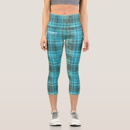 Benutzerdefinierte vornehme aqua blaue türkis Pfer Capri Leggings