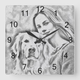 Benutzerdefinierte Wall-Uhr (Eigenes Foto und/oder Quadratische Wanduhr