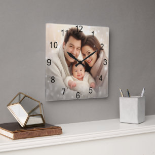 Benutzerdefinierte Wall-Uhr (Eigenes Foto und/oder Quadratische Wanduhr