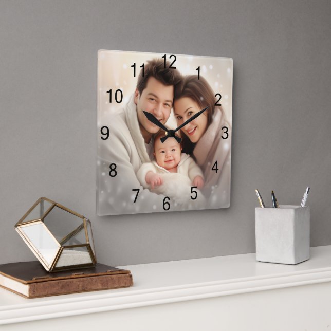 Benutzerdefinierte Wall-Uhr (Eigenes Foto und/oder Quadratische Wanduhr (Büro)