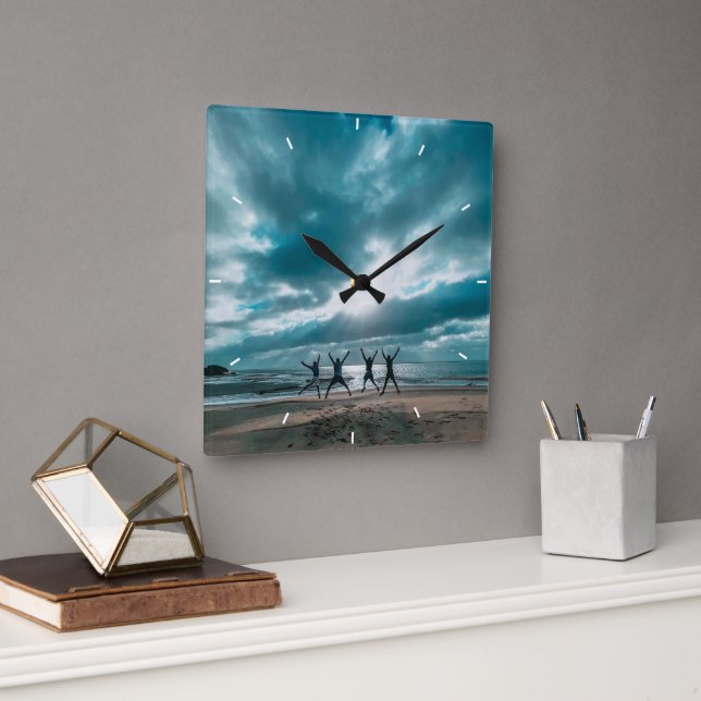 Benutzerdefinierte Wall-Uhr (Eigenes Foto und/oder Quadratische Wanduhr (Büro)
