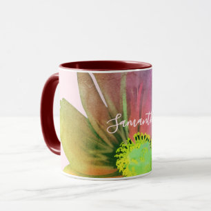 Benutzerdefinierte Wasserfarbe Farbige Wildblume P Tasse