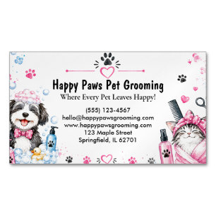 Benutzerdefinierte Wasserfarbe Pet Grooming Magnetische Visitenkarte
