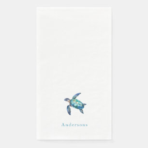 Benutzerdefinierte Wasserfarbe Tropische Meeressch Serviette