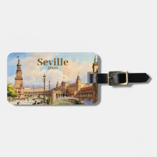 Benutzerdefinierte Wasserfarbe von Sevilla Spanien Gepäckanhänger