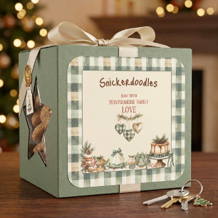 Benutzerdefinierte Wasserfarbe Weihnachten Mit Lie Quadratischer Aufkleber