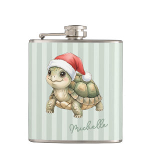 Benutzerdefinierte Wasserfarbe Weihnachten Schildk Flachmann