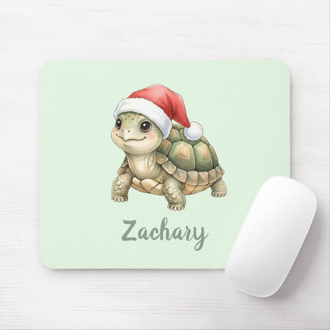 Benutzerdefinierte Wasserfarbe Weihnachten Schildk Mousepad (Mit Mouse)