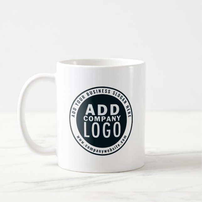 Benutzerdefinierte Website-Adresse des Firmenlogos Kaffeetasse (Links)