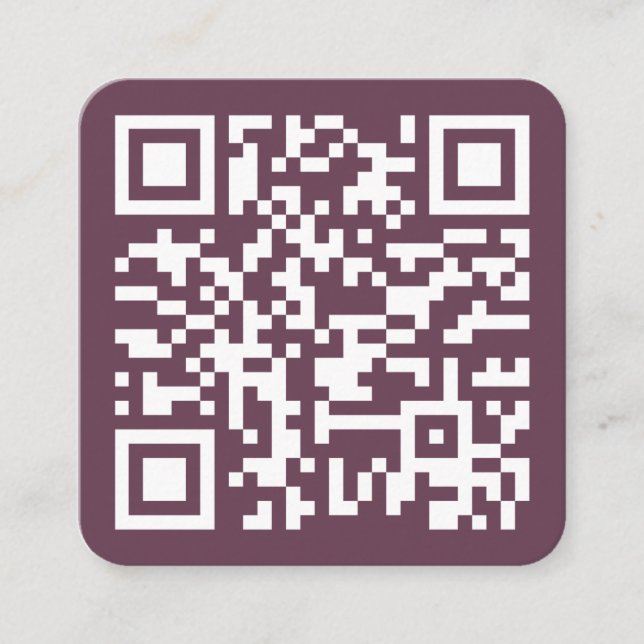 Benutzerdefinierte Website QR Code Firmenlogo Rose Quadratische Visitenkarte (Vorderseite)