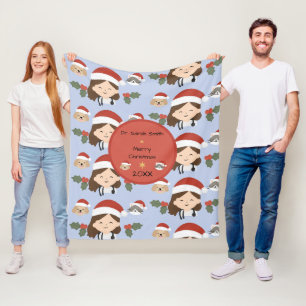 Benutzerdefinierte Weihnachts-Tierarztfreunde Fleecedecke