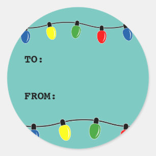 Benutzerdefinierte Weihnachtsbaumleuchten bis hin  Runder Aufkleber