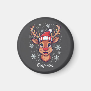 Benutzerdefinierte Weihnachtsfreude Niedlicher Ren Magnet