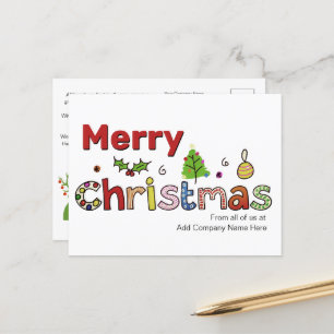 Benutzerdefinierte Weihnachtsgrüße Kunden Feiertag Postkarte