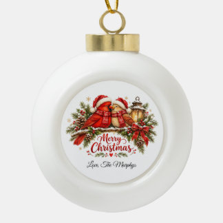 Benutzerdefinierte Weihnachtskarte Nordkardinal Wi Keramik Kugel-Ornament
