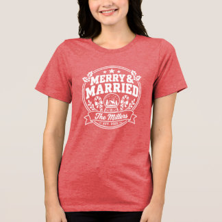 Benutzerdefinierte Weihnachtsshirt für Paare Tri-Blend Shirt