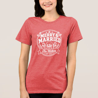 Benutzerdefinierte Weihnachtsshirt für Paare Tri-Blend Shirt