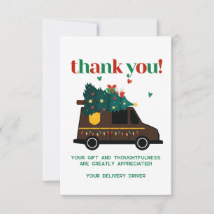 Benutzerdefinierte Weihnachtszustellungsfahrer-Dan Dankeskarte
