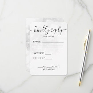 Benutzerdefinierte weiße Bokeh-Hochzeit RSVP Karte