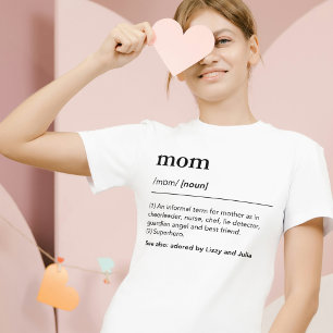 Benutzerdefinierte weiße, lustige Mama-Wörterbuchn T-Shirt