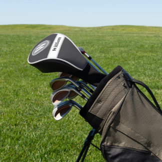 Benutzerdefinierte weiße Monogramm-Namen-Golfkopfa Golf Headcover