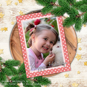 Benutzerdefinierte weiße Punkte Muster Rose Rosa U Karte